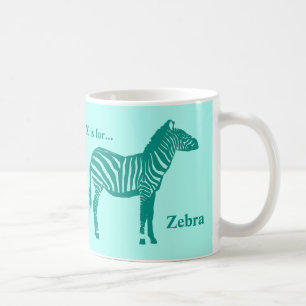 Zebra - Türkis und Aqua Kaffeetasse