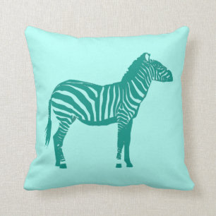 Zebra - Türkis und Aqua Kissen