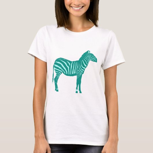 Zebra - Türkis und Aqua T-Shirt (Vorderseite)