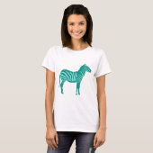 Zebra - Türkis und Aqua T-Shirt (Vorne ganz)