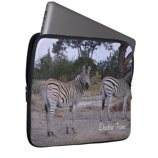 Zebra Twins Double Take Foto Laptopschutzhülle (Vorne Rechts)