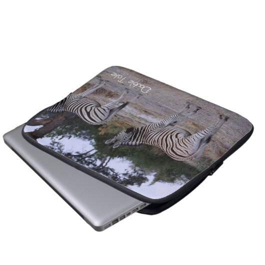 Zebra Twins Double Take Foto Laptopschutzhülle (Vorne Knopf)