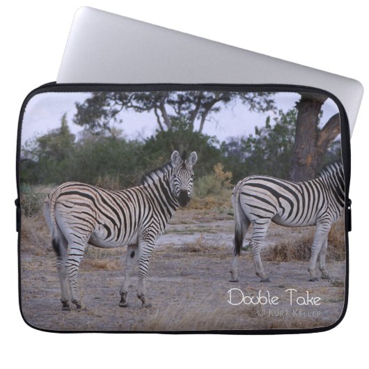Zebra Twins Double Take Foto Laptopschutzhülle (Vorderseite)