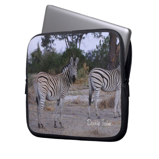 Zebra Twins Double Take Foto Laptopschutzhülle (Vorderseite Links)