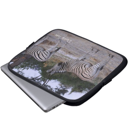 Zebra Twins Double Take Foto Laptopschutzhülle (Vorne Knopf)