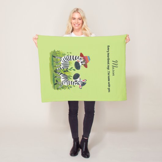 Zebra Twins in freier Wildbahn und Personalisierte Fleecedecke (Beispiel)