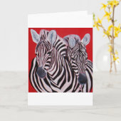 Zebra Twins Karte (Gelbe Blume)
