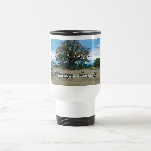 Zebra-u. Baobab-Baum-Reise-Tasse Reisebecher (Mittel)