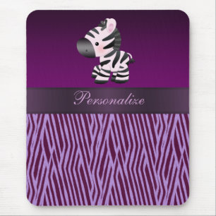 Zebra u. lila Imitat-Beschaffenheits-Tierdruck Mousepad