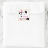 Zebra-u. Quadratischer Aufkleber (Tasche)