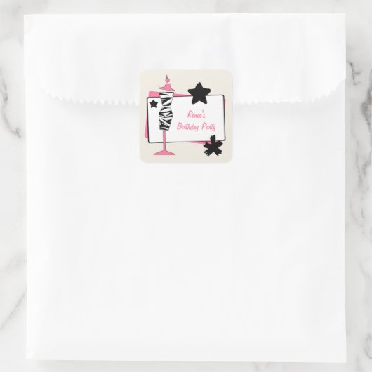 Zebra-u. Quadratischer Aufkleber (Tasche)