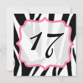Zebra u. rosa Geburtstags-Party Einladung (Rückseite)