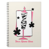 Zebra-u. Rosa-Kleiderform-Mannequin-Notizbuch Notizblock (Vorderseite)