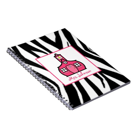 Zebra u. rosa Lehrer-Notizbuch Notizblock (Rechte Seite)
