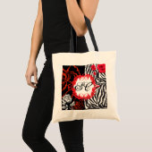 Zebra u. Rote Rosen, kundengerechte Tasche (Vorderseite (Produkt))