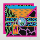 Zebra-u. Schnuller-Safari-Tierdruck-Baby-Dusche Einladung (Vorne/Hinten)