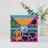 Zebra-u. Schnuller-Safari-Tierdruck-Baby-Dusche Einladung (Stehend Vorderseite)