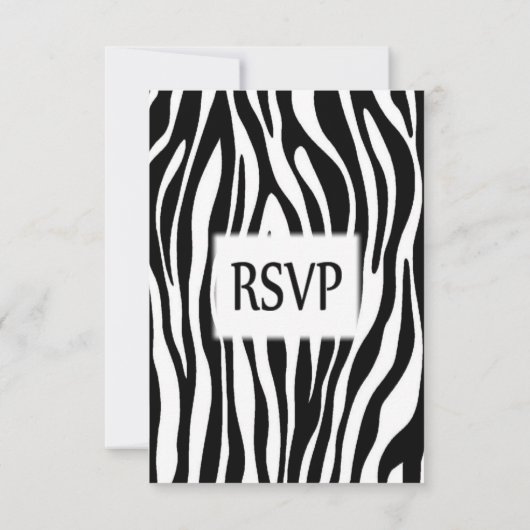 Zebra-UAWG mit Auswahl für Schwarz und Weiß RSVP Karte (Rückseite)