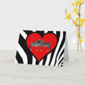 Zebra-Umarmungen Karte (Gelbe Blume)