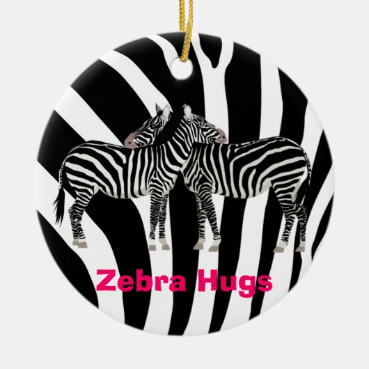 Zebra-Umarmungen Keramik Ornament (Vorne)