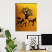 Zebra und Baobab Tree Poster (Heimbüro)
