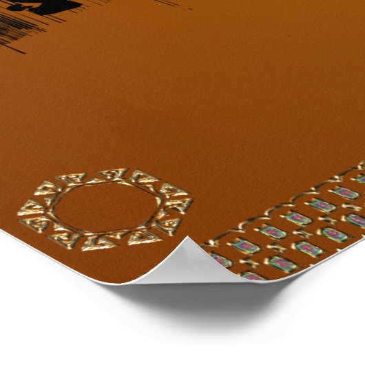 Zebra und Baobab Tree Poster (Ecke)