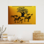 Zebra und Baobab Tree Poster (Küche)