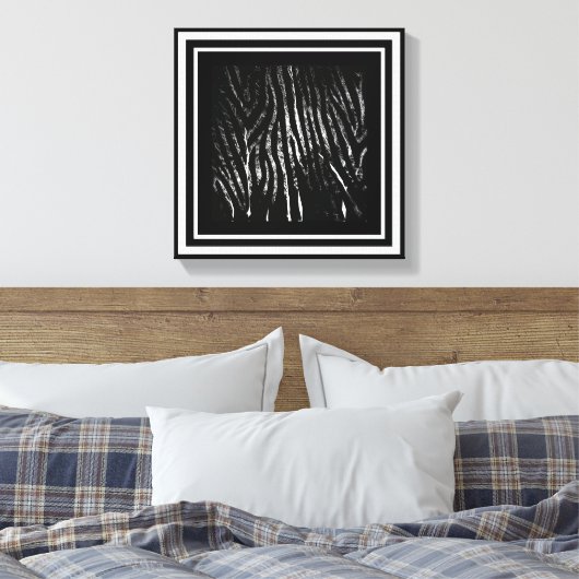 Zebra und Baumschwarz Leinwanddruck (Insitu (Schlafzimmer))