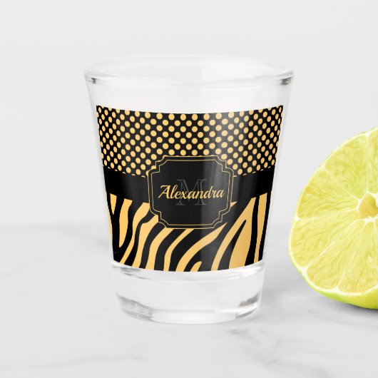 Zebra und Dots Schnapsglas (Vorderseite)