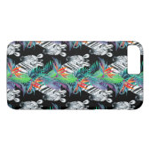 Zebra- und Exotic-Blume-Muster Case-Mate iPhone Hülle (Rückseite (Horizontal))