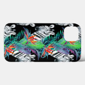 Zebra- und Exotic-Blume-Muster Case-Mate iPhone Hülle (Rückseite (Horizontal))