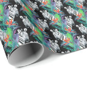 Zebra- und Exotic-Blume-Muster Geschenkpapier (Rolleneckpunkt)