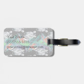 Zebra- und Exotic-Blume-Muster| Monogramm Gepäckanhänger (Rückseite horizontal)
