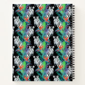 Zebra- und Exotic-Blume-Muster Notizblock (Rückseite)