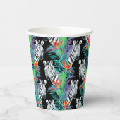 Zebra- und Exotic-Blume-Muster Pappbecher (Links)
