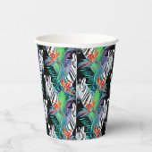 Zebra- und Exotic-Blume-Muster Pappbecher (Rechts)