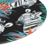 Zebra- und Exotic-Blume-Muster Schneidebrett (Ecke)