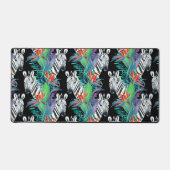 Zebra- und Exotic-Blume-Muster Schreibtischunterlage (Vorderseite)