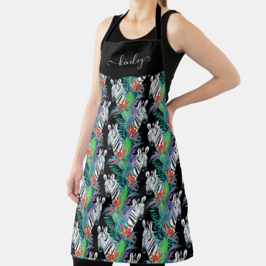 Zebra- und Exotic-Blume-Muster Schürze (InSitu)