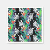 Zebra- und Exotic-Blume-Muster Serviette (Vorderseite)