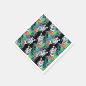 Zebra- und Exotic-Blume-Muster Serviette (Ecke)