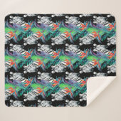 Zebra- und Exotic-Blume-Muster Sherpadecke (Vorderseite (Horizontal))