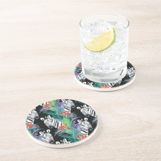 Zebra- und Exotic-Blume-Muster Untersetzer (Seite)