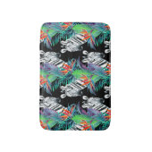 Zebra und exotisches Blumen-Muster Badematte (Vorderseite Vertikal)