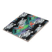 Zebra und exotisches Blumen-Muster Fliese (Seite)