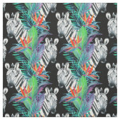 Zebra und exotisches Blumen-Muster Stoff (Muster)