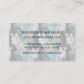 Zebra und exotisches Blumen-Muster Visitenkarte (Rückseite)