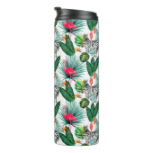 Zebra und Flamingos Thermosbecher (Nach rechts gedreht)