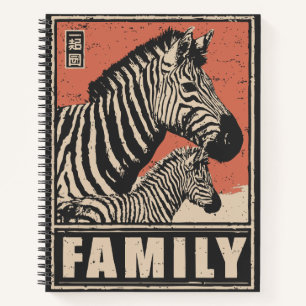 Zebra und Foal - Bold Safari Family Connection Notizblock