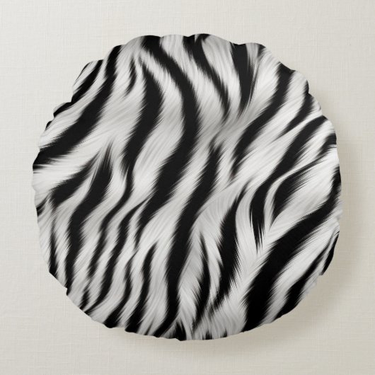 Zebra und Giraffe Print Rundes Kissen (Vorderseite)